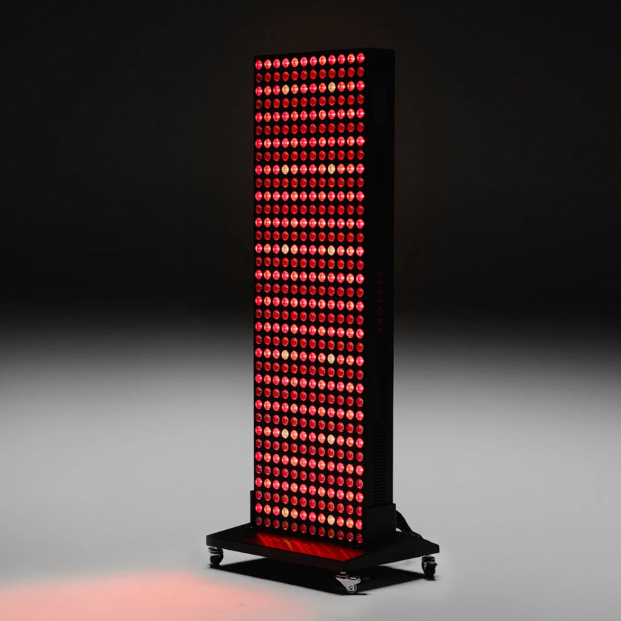 iRestore Apex red light panel on the Apex Floor Stand