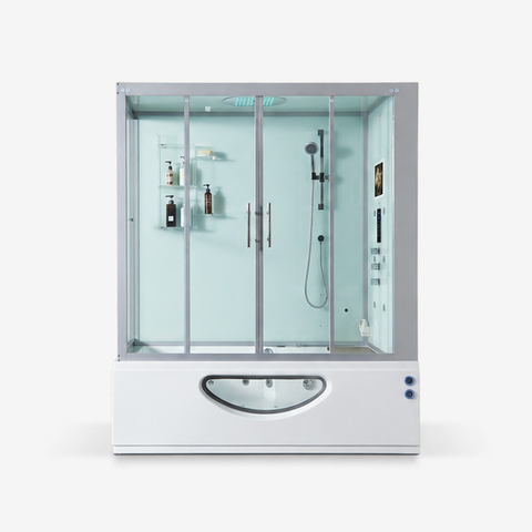 Maya Bath Catania 2-Person Steam Shower with Heated 27-Jet Whirlpool Tub