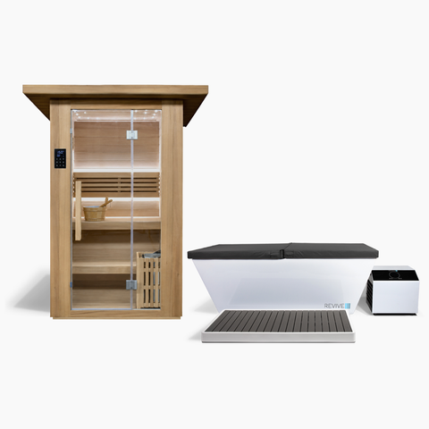 Revive 2 Person Traditional Sauna and Acrylic Plunge Package