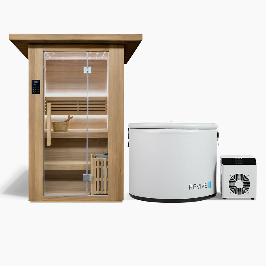 Revive 2 Person Traditional Sauna and Inflatable Pod Plunge Package image 1
